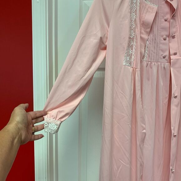 Vintage JC Penny Pink Night Gown Set sz S EUC - Picture 6 of 10